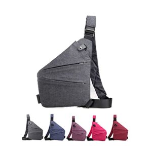 lelebear 2023 new personal flex bag,fashion anti-thief slim sling bag, side crossbody backpack for outdoor (gray, left)
