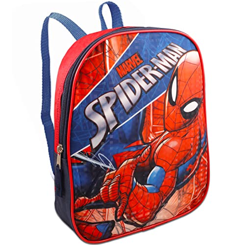 Fast Forward Spiderman Backpack for Boys 4-6 Set - Spiderman Travel Bag Bundle with 11” Mini Spiderman Backpack, Spiderman Drawstring Bag | Spiderman Backpack Toddler