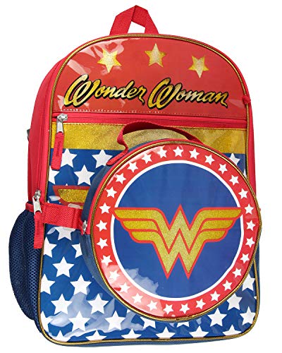 DC Comics Wonder Woman Backpack Lunch Bag Pencil Case Drawstring Sportpack 5pc Set