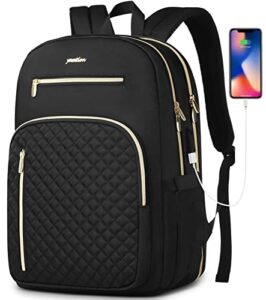yamtion backpack women laptop,school backpack teen girls bookbag with usb for uni college students teacher business work,black