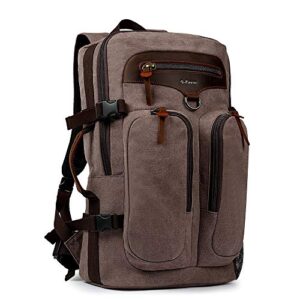 g-favor travel laptop backpack, vintage canvas college school backpack bookbag for men & women computer backpack 15.6 inch, carry on backpack luggage daypack weekender duffel bag