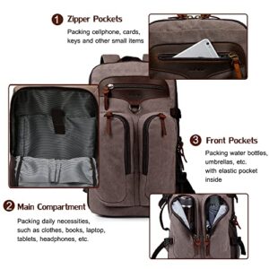 G-FAVOR Travel Laptop Backpack, Vintage Canvas College School Backpack Bookbag for Men & Women Computer Backpack 15.6 inch, Carry on Backpack Luggage Daypack Weekender Duffel Bag