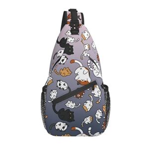 funny cute cat sling backpack cat chest bags crossbody animal shoulder bag for men women boys girls