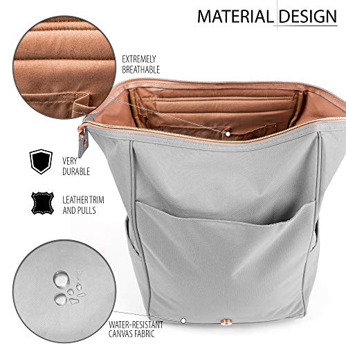 KJARAKÄR Classic Casual Backpack | Metal Zippers |Flexible Design for Gym Work School Diaper Bookbag