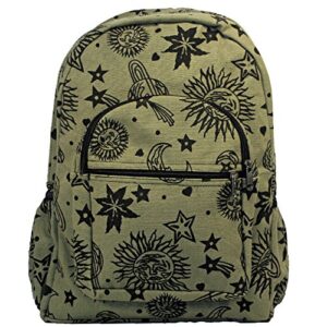 dominion sun moon planets and stars celestial green backpack