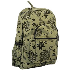 Dominion Sun Moon Planets and Stars Celestial Green Backpack