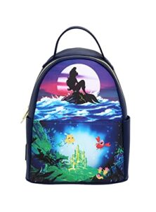 loungefly disney the little mermaid silhouette mini backpack – hot topic exclusive navy blue 14700529