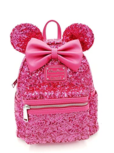 Disney Parks Exclusive - LoungefIy Mini Backpack - Pink Orchid Magenta Sequined