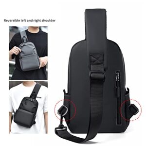 Small Sling Crossbody Bags One Strap Shoulder Chest Pack Backpack for Men Women, Multipurpose Sling purse Bag for Travel Hiking Cycling, Black