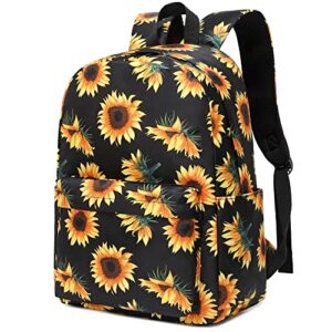 sunflower school backpack for teens girls, womens college bookbags kids school bags laptop backpacks