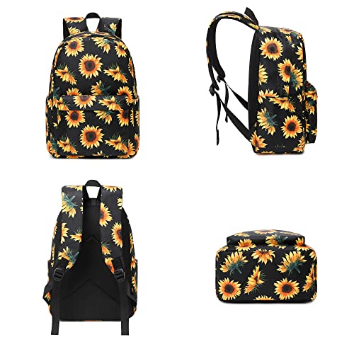 Sunflower School Backpack for Teens Girls, Womens College Bookbags Kids School Bags Laptop Backpacks