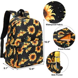 Sunflower School Backpack for Teens Girls, Womens College Bookbags Kids School Bags Laptop Backpacks