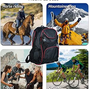 Large capacity equestrian horse riding gear horseback riding bag grooming tote bag equestrian backpack with helmet holder ringside equipment casual daypack backpacks