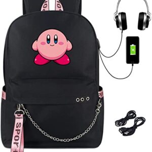 Roffatide Anime Backpack Book Bag Laptop School Bag with USB Charging Port and Headphone Port