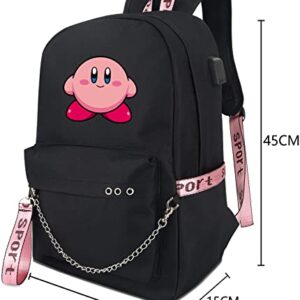 Roffatide Anime Backpack Book Bag Laptop School Bag with USB Charging Port and Headphone Port