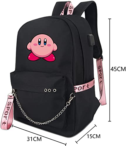 Roffatide Anime Backpack Book Bag Laptop School Bag with USB Charging Port and Headphone Port