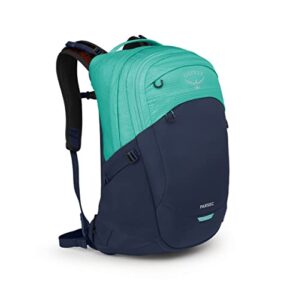 osprey parsec 26 laptop backpack, reverie green/cetacean blue