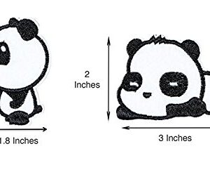 4Pcs Cute Panda Backpack Lightweight Casual Canvas Backpacks for Women