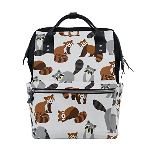 Diaper Bag Raccoons Animal Backpack Baby Bag School Backpack Mommy Bag Large Multifunction Travel Bag