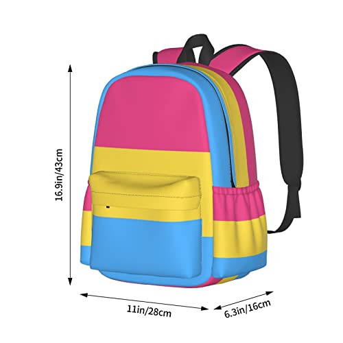 DGHREAW Pansexual Pride Flag Backpack for Men Women Girls Boys School Bag Travel Bag Lightweight Laptop Backpack with Pocket