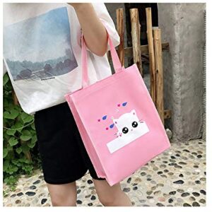 hainan Cat Backpacks Set for Teenage Girls and Student Kitty Printing Bookbag Cute School Bags Teen Girls 4 pcs for One Set Green one size