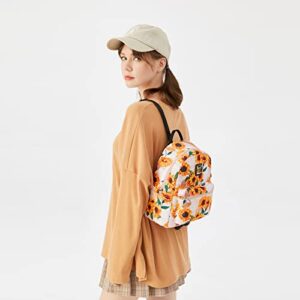 Women Mini Sunflower Backpack Cute Small Travel Backpack Purse Nylon Waterproof Casual Daypack Shoulder Backpack for Adult Girls Kids