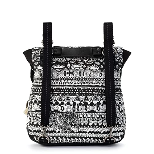 Sakroots Womens Olympic Convertible Backpack, Black & White One World, One Size US