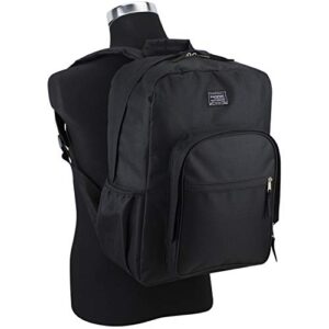 Eastsport Fashion Lifestyle Backpack with Oversized Main Compartment for School or Travel/Hiking, Black