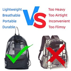 MeganJDesigns Transparent Mesh Backpack?Heavy Duty Semi-See Through Stadium Approved Student Backpack with Reinforced Straps (01#Yellow)