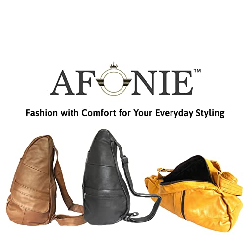 Afonie Leather Sling Bag for Women & Men Sling Backpack Crossbody Bag