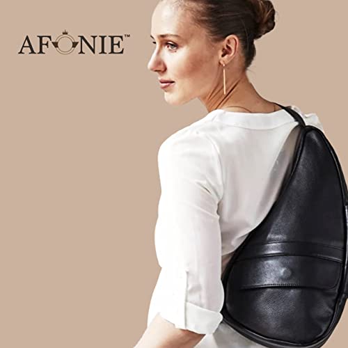 Afonie Leather Sling Bag for Women & Men Sling Backpack Crossbody Bag