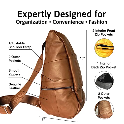 Afonie Leather Sling Bag for Women & Men Sling Backpack Crossbody Bag