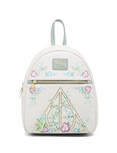 loungefly harry potter deathly hallows floral mini backpack