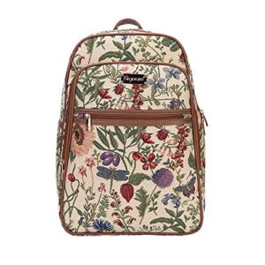 signare tapestry backpack purse for women computer backpack bookbags for women with morning garden design (bkpk-mgd)