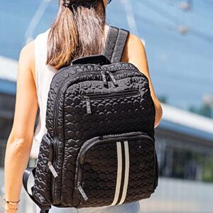 FLYTE Isabella Backpack | Gym & Travel Quilted Backpack | Black