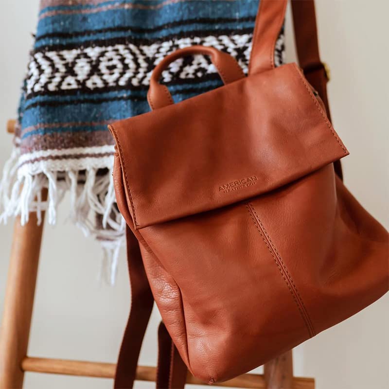 American Leather Co. - Liberty Backpack - Highly Functional & Superbly Fashionable - Brandy Tooled