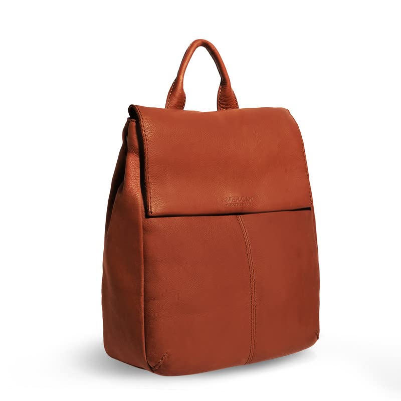 American Leather Co. - Liberty Backpack - Highly Functional & Superbly Fashionable - Brandy Tooled