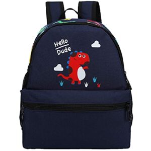 Kids Toddler Backpack Boys with Strap Dinosaur Blue Kindergarten Leash Bookbag (Dark Blue-12)