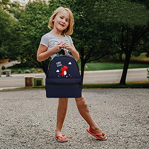 Kids Toddler Backpack Boys with Strap Dinosaur Blue Kindergarten Leash Bookbag (Dark Blue-12)