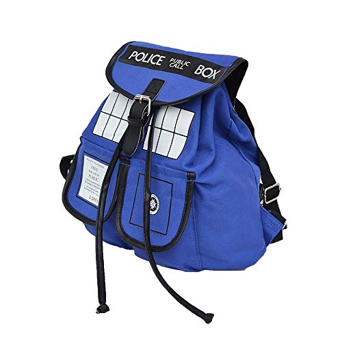 HAMIQI Doctor Who Cosplay Police Box Fashion Casual Backpack Practical Canvas Bag Anime Travel Backpack Shoulder Bags Sports Backpack Student Schoolbag