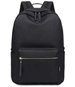 abshoo lightweight classic nylon daypack waterproof womens school backpack for teen girls bookbag (black)