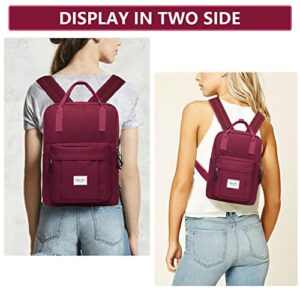 Mini Backpack for Women, Chasechic Lightweight Cute Small Hiking Casual Aesthetic Daypack for Teen Girls Wine Red