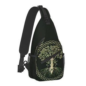 hicyyu tree and life in norse outdoor crossbody shoulder bag for unisex young adult hiking sling backpack
