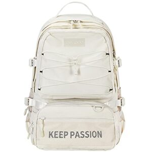 laptop backpacks for women men 16 inch school bag college backpack anti theft travel daypack bookbag for teens girls students (beige)
