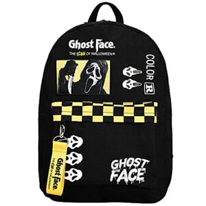 scream classic horror movie ghost face character checkered backpack
