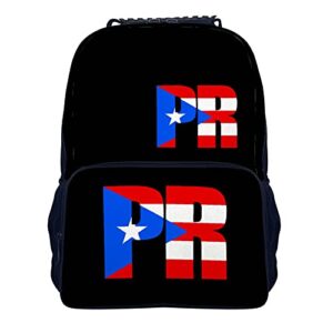 puerto rican flag 16 inch backpack laptop shoulder bag casual daypack for book shopping traveling camping