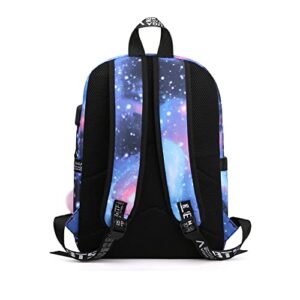 Fuxiaoniu USB Multi-function Large Capacity Laptop Backpack for Girls, Women Travel BookBags Cute Novelty Daily School Tote Backpack Suitable for Students Bookbag （F）