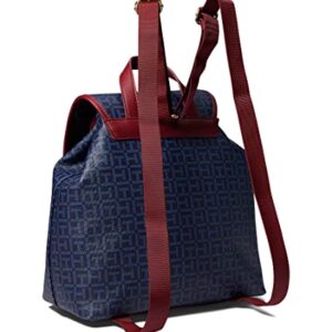 Tommy Hilfiger Kennedy II Flap Backpack w/Hangoff-Coated Square Monogram Tommy Navy/Charcoal Blue One Size