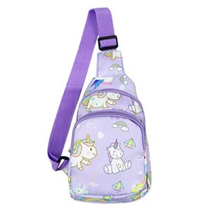 ankomina small sling bag unicorn dinosaur shoulder chest crossbody backpack daypack for outdoor,travel,hiking