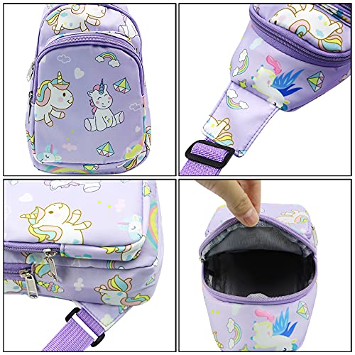 ANKOMINA Small Sling Bag Unicorn Dinosaur Shoulder Chest Crossbody Backpack Daypack for Outdoor,Travel,Hiking